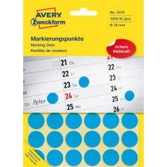   AVERY ZWECKFORM Etikett, 18 mm, kör, AVERY ZWECKFORM, kék, 1056 etikett/csomag