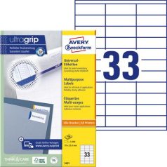   AVERY ZWECKFORM Etikett, univerzális, 70x25,4 mm, AVERY ZWECKFORM, 3300 etikett/csomag