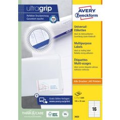   AVERY ZWECKFORM Etikett, univerzális, 105x35 mm, AVERY ZWECKFORM, 1600 etikett/csomag