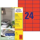 AVERY ZWECKFORM Etikett, 70x37 mm, színes, AVERY ZWECKFORM, piros, 2400 etikett/csomag