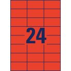 AVERY ZWECKFORM Etikett, 70x37 mm, színes, AVERY ZWECKFORM, piros, 2400 etikett/csomag