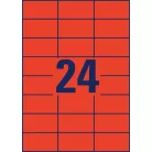 AVERY ZWECKFORM Etikett, 70x37 mm, színes, AVERY ZWECKFORM, piros, 2400 etikett/csomag