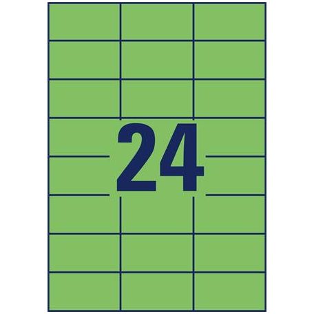 AVERY ZWECKFORM Etikett, 70x37 mm, színes, AVERY ZWECKFORM, zöld, 2400 etikett/csomag