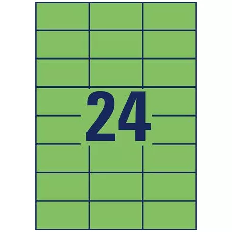 AVERY ZWECKFORM Etikett, 70x37 mm, színes, AVERY ZWECKFORM, zöld, 2400 etikett/csomag