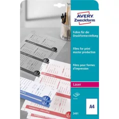   AVERY ZWECKFORM Fólia, matt, nyomólemezhez, A4, lézernyomtatóba, AVERY ZWECKFORM