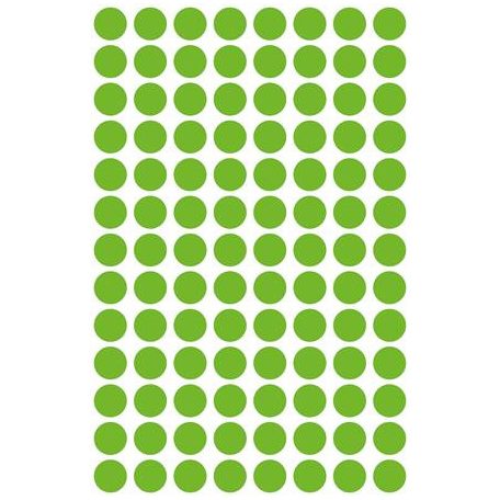 AVERY ZWECKFORM Etikett, 8 mm, kör, eltávolítható, AVERY ZWECKFORM, fűzöld, 416 etikett/csomag