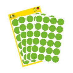   AVERY ZWECKFORM Etikett, 18 mm, kör, eltávolítható, AVERY ZWECKFORM, fűzöld, 96 etikett/csomag