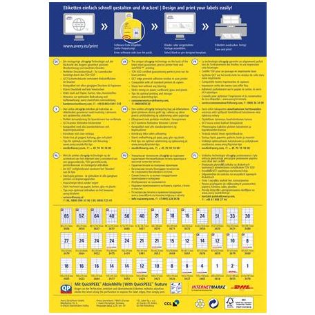 AVERY ZWECKFORM Etikett, univerzális, 48,5x25,4 mm, AVERY ZWECKFORM, 4000 etikett/csomag