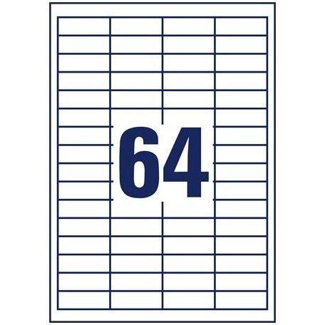 AVERY ZWECKFORM Etikett, univerzális, 48,5x16,9 mm, AVERY ZWECKFORM, 6400 etikett/csomag