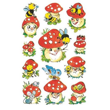 AVERY ZWECKFORM Matrica, papír, 3 ív, 76x120 mm, AVERY ZWECKFORM, "Z-Design No.4304", gombák