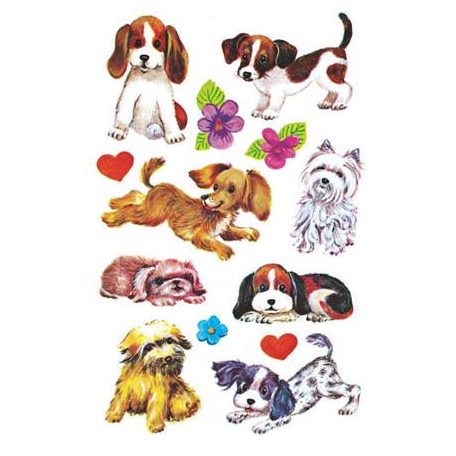 AVERY ZWECKFORM Matrica, papír, 3 ív, 76x120 mm, AVERY ZWECKFORM, "Z-Design No.4340", kiskutyusok