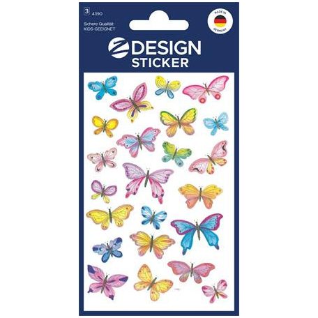 AVERY ZWECKFORM Matrica, papír, 3 ív, 76x120 mm, AVERY ZWECKFORM, "Z-Design No.4390", pillangók