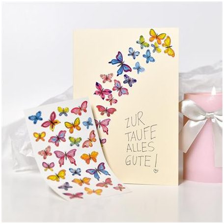 AVERY ZWECKFORM Matrica, papír, 3 ív, 76x120 mm, AVERY ZWECKFORM, "Z-Design No.4390", pillangók