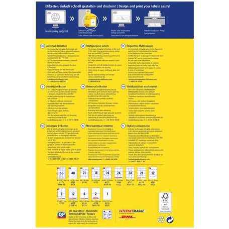 AVERY ZWECKFORM Etikett, univerzális, 97x67,7 mm, AVERY ZWECKFORM, 240 etikett/csomag
