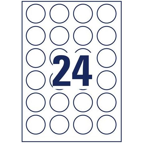 AVERY ZWECKFORM Etikett, 40 mm, kör, eltávolítható, AVERY ZWECKFORM, 240 etikett/csomag