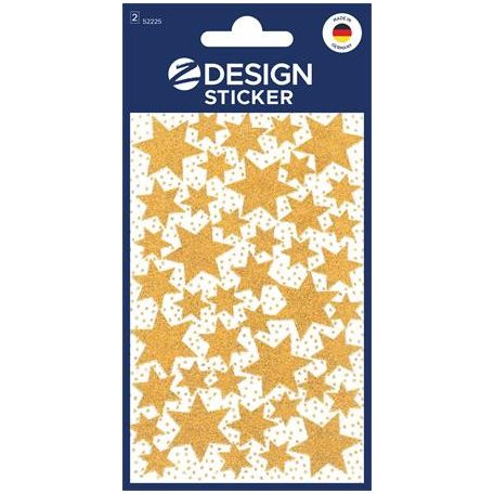 AVERY ZWECKFORM Matrica, 2 ív, 76x120 mm, AVERY ZWECKFORM, "Z-Design No.52225", arany csillagok
