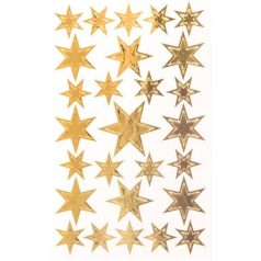   AVERY ZWECKFORM Matrica,  1 ív, 76x120 mm, AVERY ZWECKFORM, "Z-Design No.52252", arany csillagok