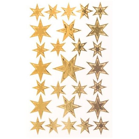 AVERY ZWECKFORM Matrica,  1 ív, 76x120 mm, AVERY ZWECKFORM, "Z-Design No.52252", arany csillagok