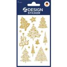 AVERY ZWECKFORM Matrica, papír, 1 ív, 76x120 mm, AVERY ZWECKFORM, "Z-Design No.52273", arany fenyőfák
