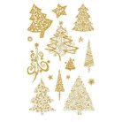 AVERY ZWECKFORM Matrica, papír, 1 ív, 76x120 mm, AVERY ZWECKFORM, "Z-Design No.52273", arany fenyőfák