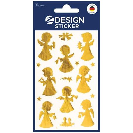 AVERY ZWECKFORM Matrica,  2 ív, 76x120 mm, AVERY ZWECKFORM, "Z-Design No.52393", arany angyalkák