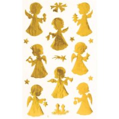   AVERY ZWECKFORM Matrica,  2 ív, 76x120 mm, AVERY ZWECKFORM, "Z-Design No.52393", arany angyalkák