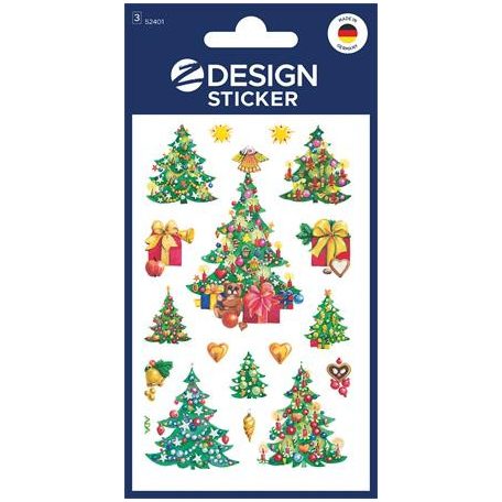 AVERY ZWECKFORM Matrica, papír,  3 ív, 76x120 mm, AVERY ZWECKFORM, "Z-Design No.52401", karácsonyfa