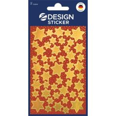   AVERY ZWECKFORM Matrica, 2 ív, 76x120 mm, AVERY ZWECKFORM, "Z-Design No.52806", arany csillagok