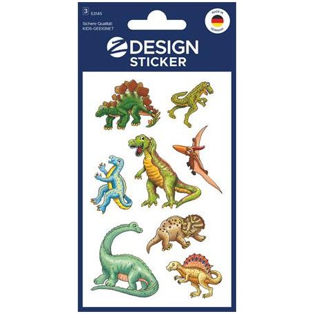 AVERY ZWECKFORM Matrica, papír, 3 ív, 76x120 mm, AVERY ZWECKFORM, "Z-Design No.53145", dinoszauruszok