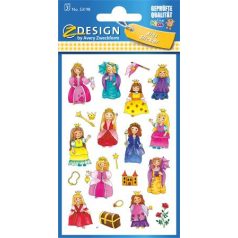   AVERY ZWECKFORM Matrica, papír, 3 ív, 76x120 mm, AVERY ZWECKFORM, "Z-Design No.53198", királylány