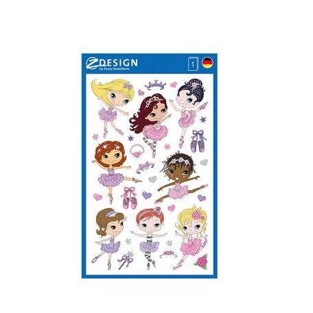 AVERY ZWECKFORM Matrica, papír, 1 ív, 76x120 mm, AVERY ZWECKFORM, "Z-Design No.53221", balerina