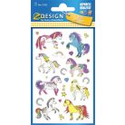 AVERY ZWECKFORM Matrica, papír, 1 ív, 76x120 mm, AVERY ZWECKFORM, "Z-Design No.53222", unikornis