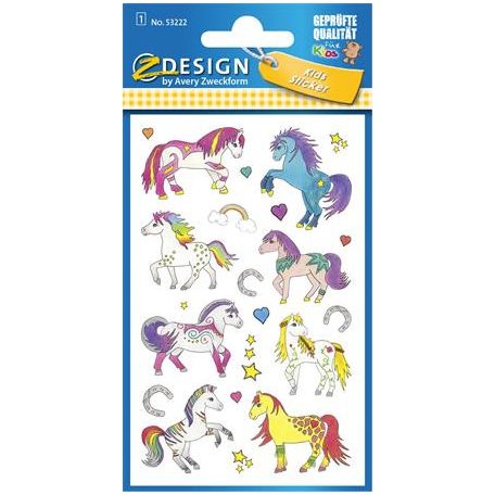 AVERY ZWECKFORM Matrica, papír, 1 ív, 76x120 mm, AVERY ZWECKFORM, "Z-Design No.53222", unikornis