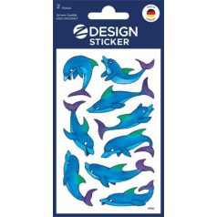   AVERY ZWECKFORM Matrica, papír, 2 ív, 76x120 mm, AVERY ZWECKFORM, "Z-Design No.53444", csillogó delfinek