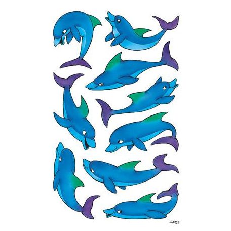 AVERY ZWECKFORM Matrica, papír, 2 ív, 76x120 mm, AVERY ZWECKFORM, "Z-Design No.53444", csillogó delfinek