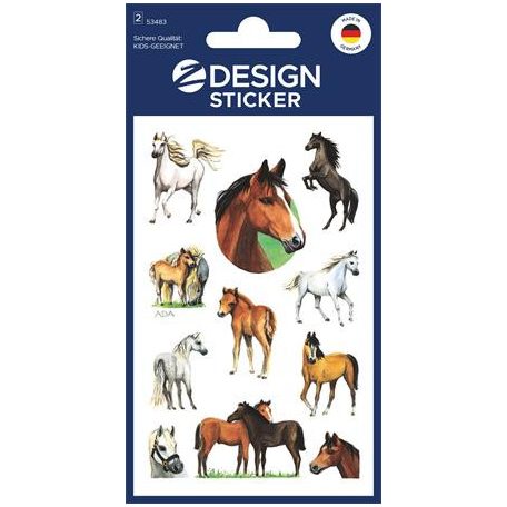 AVERY ZWECKFORM Matrica, papír, 2 ív, 76x120 mm, AVERY ZWECKFORM, "Z-Design No.53483", csillogó lovak