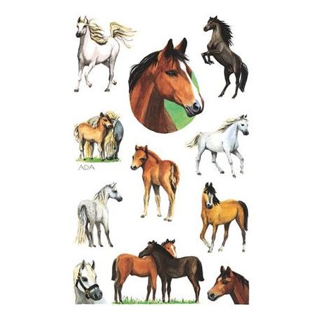 AVERY ZWECKFORM Matrica, papír, 2 ív, 76x120 mm, AVERY ZWECKFORM, "Z-Design No.53483", csillogó lovak