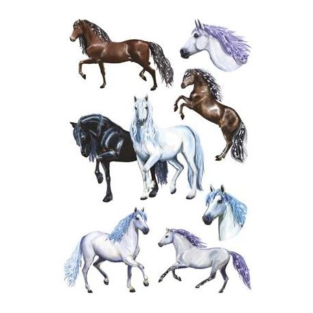 AVERY ZWECKFORM Matrica, papír, 3 ív, 76x120 mm, AVERY ZWECKFORM, "Z-Design No.53692",  rajzolt lovak