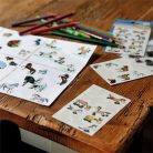 AVERY ZWECKFORM Matrica, papír, 3 ív, 76x120 mm, AVERY ZWECKFORM, "Z-Design No.53692",  rajzolt lovak