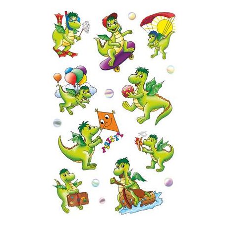 AVERY ZWECKFORM Matrica, papír,  3 ív, 76x120 mm,  AVERY ZWECKFORM, "Z-Design No.54043", sárkányok