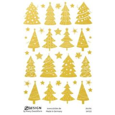   AVERY ZWECKFORM Matrica, 1 ív, 76x120 mm, AVERY ZWECKFORM, "Z-Design No.54122", karácsonyfa