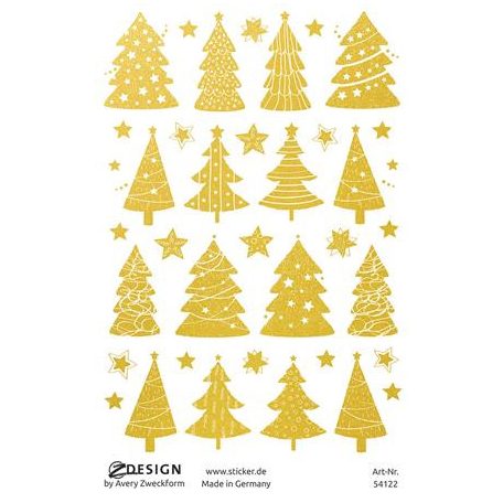 AVERY ZWECKFORM Matrica, 1 ív, 76x120 mm, AVERY ZWECKFORM, "Z-Design No.54122", karácsonyfa