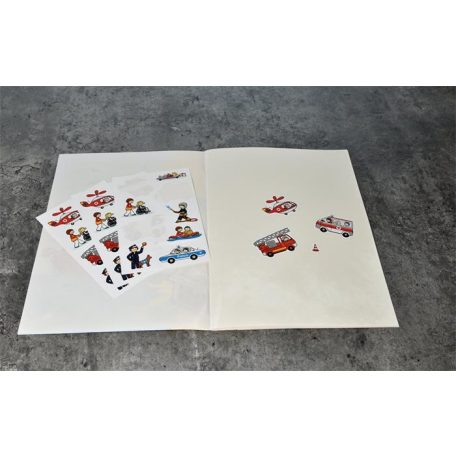 AVERY ZWECKFORM Matrica, papír,  3 ív, 76x120 mm, AVERY ZWECKFORM, "Z-Design No.54137", mentősök, rendőrök, tűzoltók