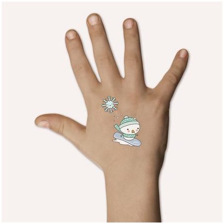 AVERY ZWECKFORM Matrica, tetoválás, 1 ív, 76x120 mm, AVERY ZWECKFORM, "Z-Design No.54152",  hóember