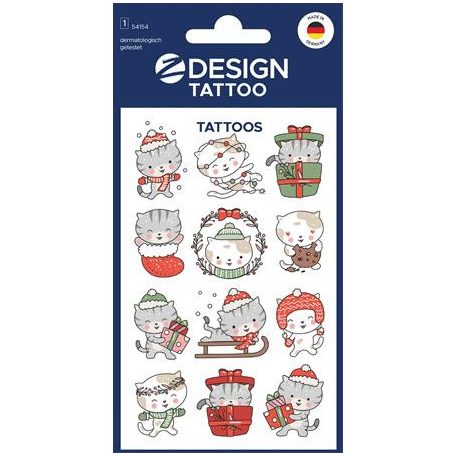 AVERY ZWECKFORM Matrica, tetoválás, 1 ív, 76x120 mm, AVERY ZWECKFORM, "Z-Design No.54154",  cica