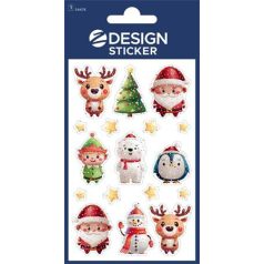   AVERY ZWECKFORM Matrica, 1 ív, 76x120 mm, AVERY ZWECKFORM, "Z-Design No.54478", karácsonyi figurák