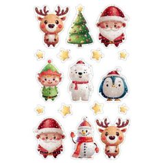   AVERY ZWECKFORM Matrica, 1 ív, 76x120 mm, AVERY ZWECKFORM, "Z-Design No.54478", karácsonyi figurák