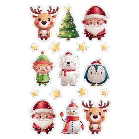 AVERY ZWECKFORM Matrica, 1 ív, 76x120 mm, AVERY ZWECKFORM, "Z-Design No.54478", karácsonyi figurák