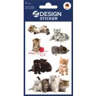 AVERY ZWECKFORM Matrica, papír,  3 ív, 76x120 mm, AVERY ZWECKFORM, "Z-Design No.55971", játékos kölyök cicák