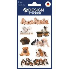   AVERY ZWECKFORM Matrica, papír,  3 ív, 76x120 mm, AVERY ZWECKFORM, "Z-Design No.55972", kölyök kutyák